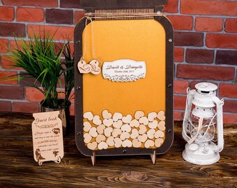 Mason jar guestbook alternative Baby shower custom guestbook custom rustic guest book alternative Wedding guestbook sign Party sign