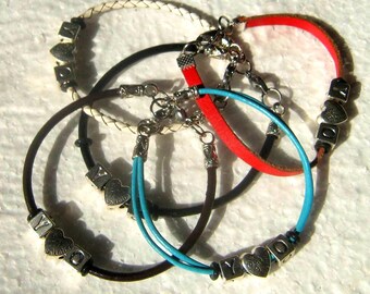 BRACELETS couple fiançailles personnalisés, Bracelets Coeur argent/ Inscription Be my Valentine ou Amour, Cadeau du couple