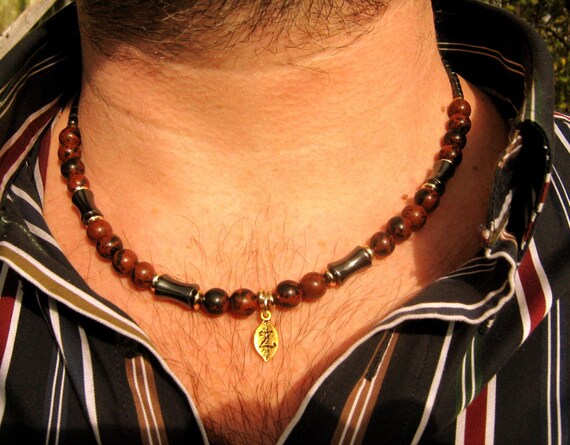 collier homme marron collier homme marron