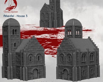 Arkenfel House 3 for 28mm Tabletop Fantasy Terrain - Gondor and Osgiliath Inspired