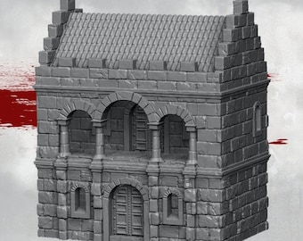 Arkenfel House 1 for 28mm Tabletop Fantasy Terrain - Gondor and Osgiliath Inspired