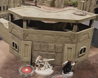 Open Second Level Corner Desert Building for 28mm Legion Sci-fi Tabletop Terrain