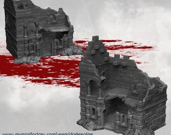 Arkenfel House 1 Ruins for 28mm Tabletop Fantasy Terrain - Gondor and Osgiliath Inspired