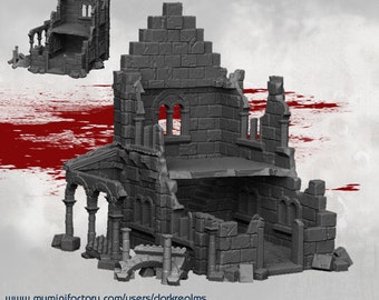 Arkenfel House 2 Ruins for 28mm Tabletop Fantasy Terrain - Gondor and Osgiliath Inspired