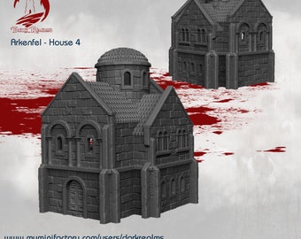 Arkenfel House 4 for 28mm Tabletop Fantasy Terrain - Gondor and Osgiliath Inspired