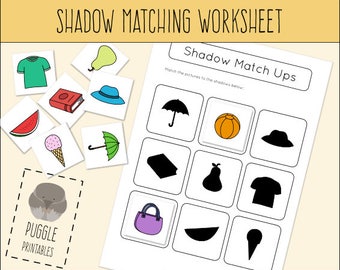 Druckbare Schatten/Shape Matching Worksheet Busy Bag DOWNLOAD