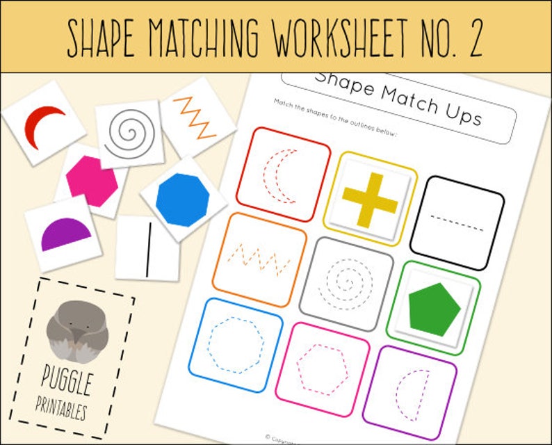 Printable Form Matching Worksheet No. 2 Occupied Bag Down load image relating to Printable Shape Worksheet identify Printable Condition Matching Worksheet No. 2 Active Bag Down load