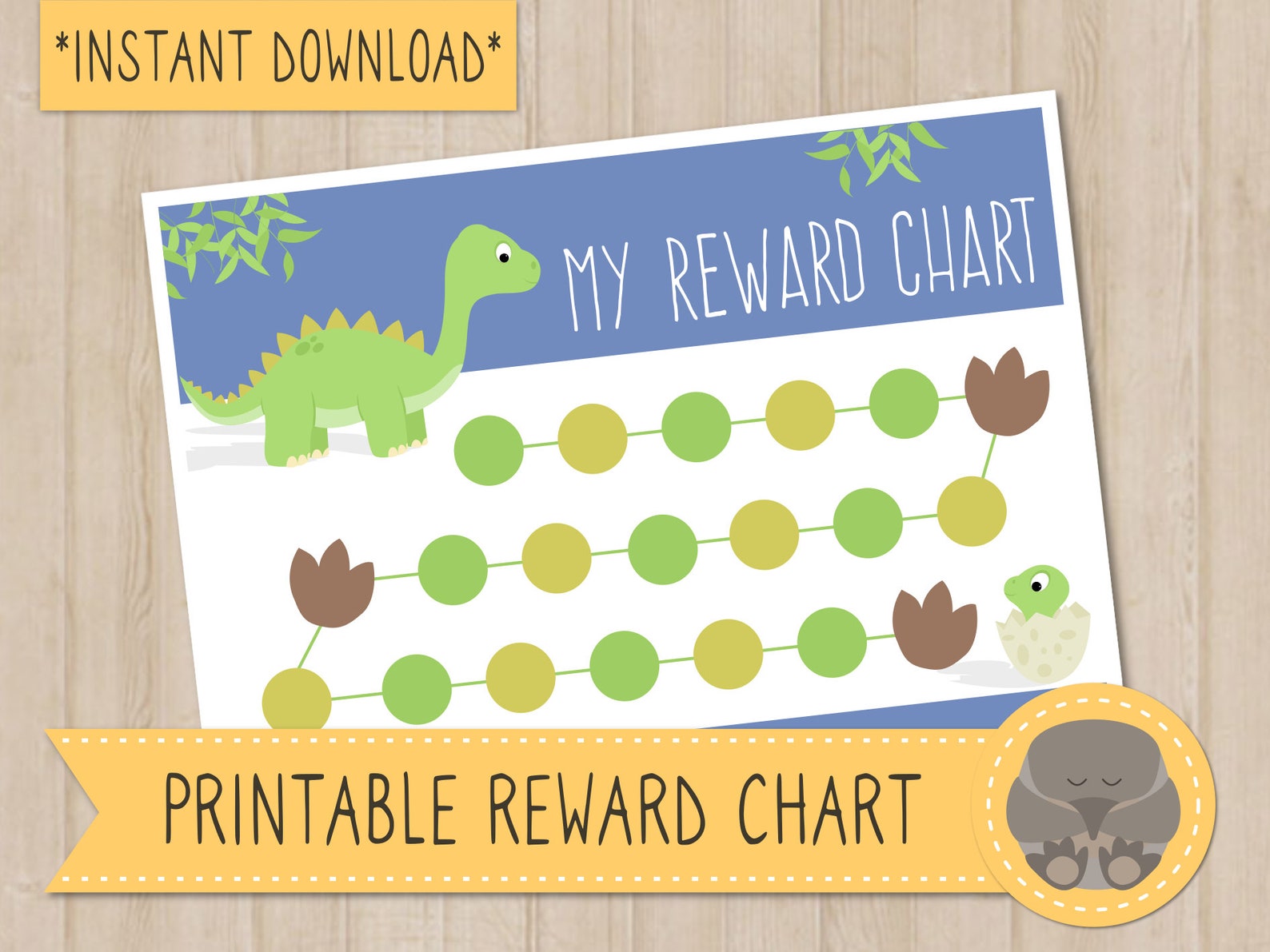 Printable Dinosaur Potty Reward Chart INSTANT DOWNLOAD Etsy