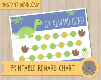 Tabla de recompensas para ir al baño con dinosaurios imprimible DESCARGA INMEDIATA