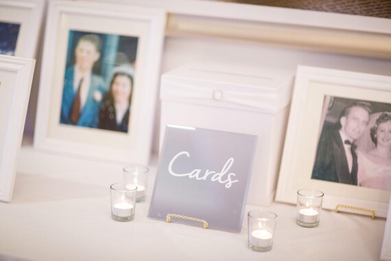 Cards Table Sign Mirror Decoration Wedding Decor For Card Etsy