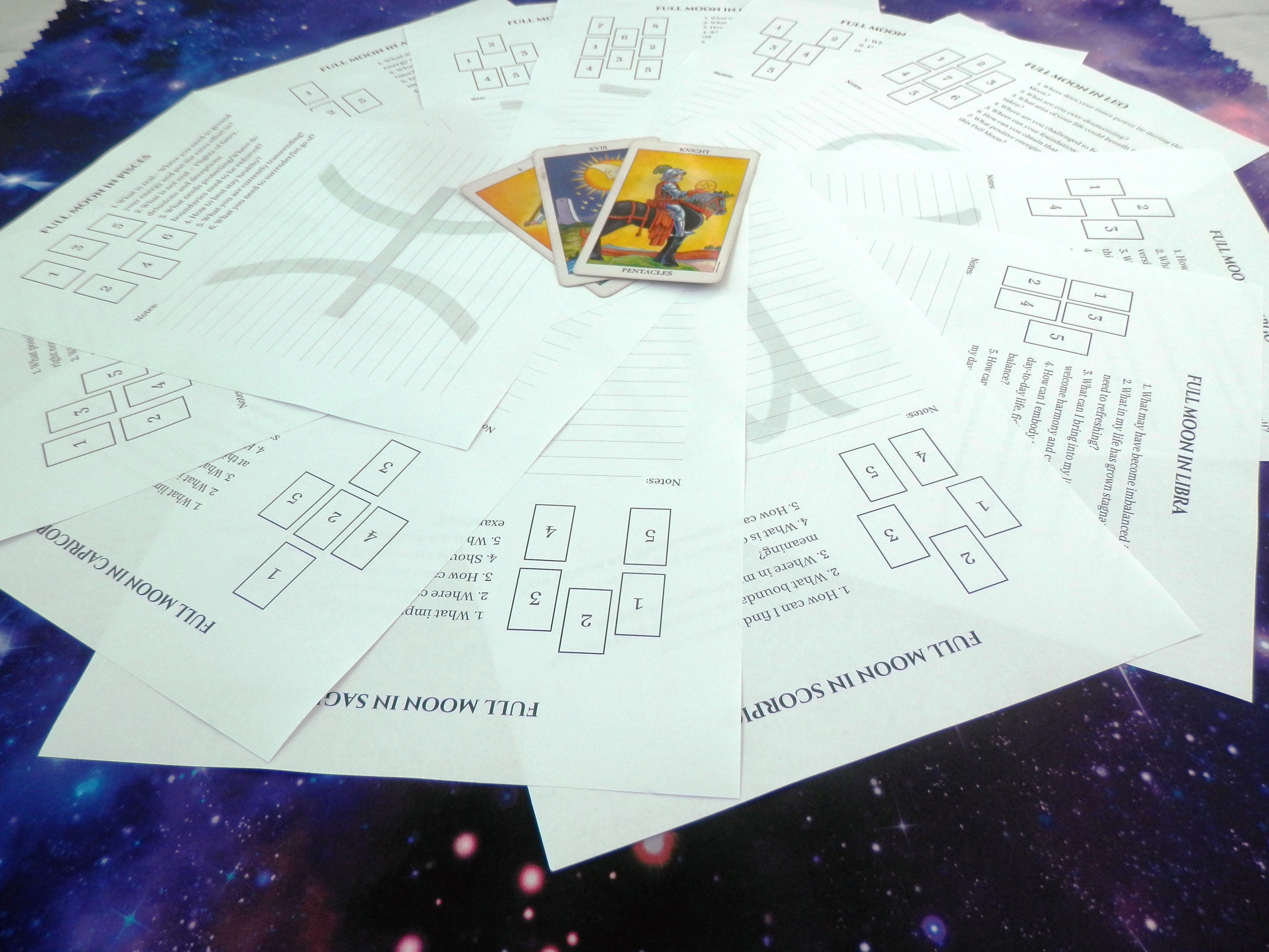 FULL MOON Tarot Spreads / Card Spreads - 16 Printable Pages + Bonus ...