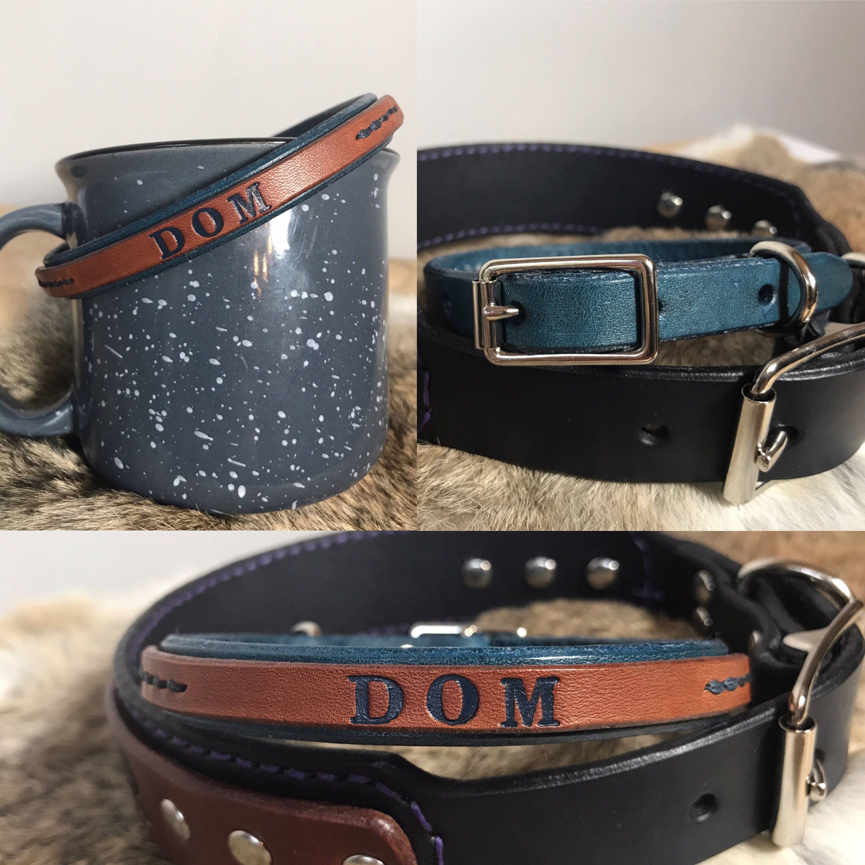 1/2 Wide Leather Collar Personalized Custom Color Etsy