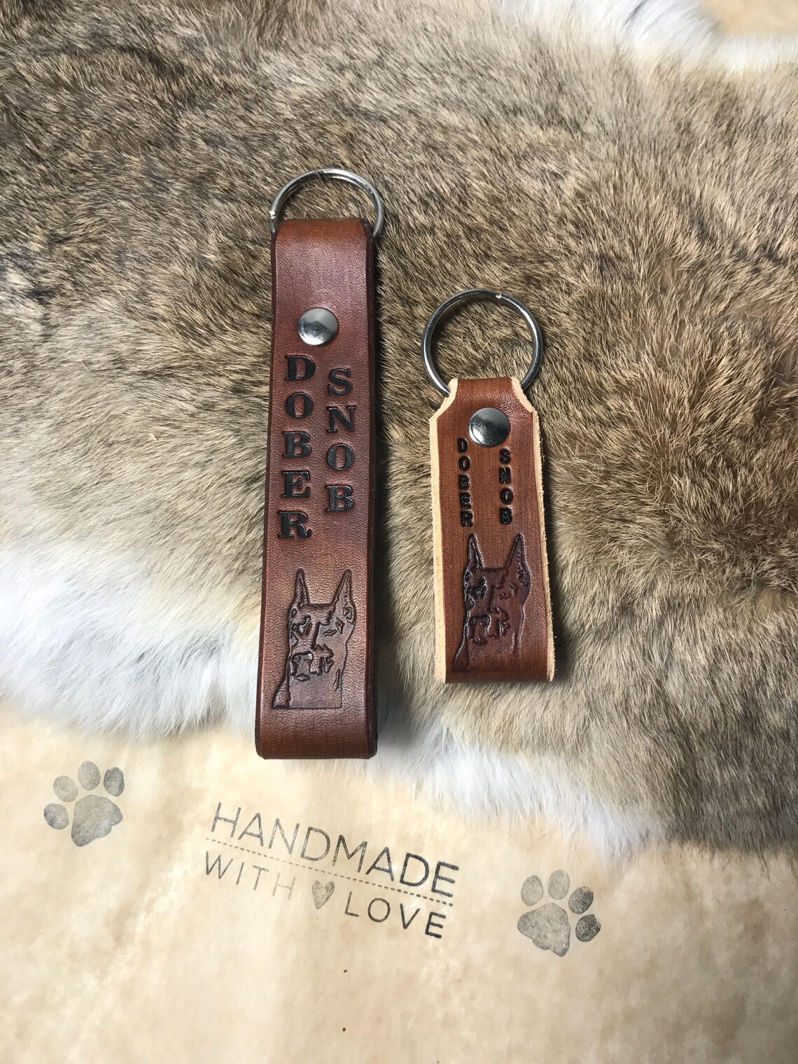 Doberman Keychain / Key Fob Etsy