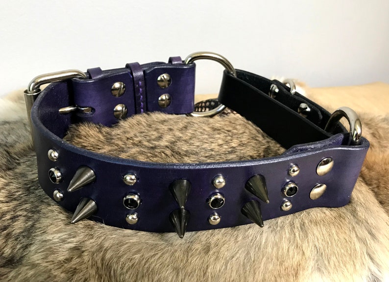 1.5 Wide Leather Adjustable Buckle Martingale Dog Collar Etsy