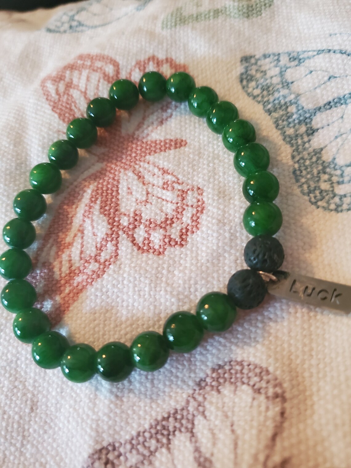 Jade Luck Charm Bracelet lava bead bracelet Aromatherapy bracelet