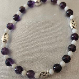 Christian Beaded Gemstone Crystal Bracelet Crystal Bracelet Faith Bracelet fish bracelet Jesus Bracelet religious Bracelet