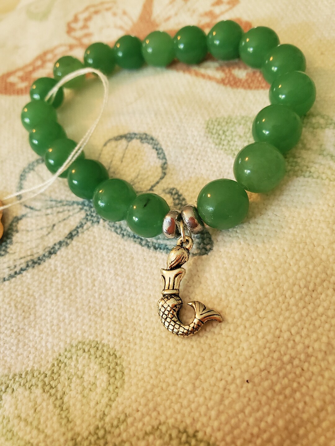 Mermaid Charm Bracelet Green Adventurine Bracelet Crystal Bracelet Etsy