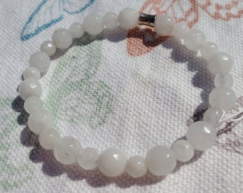 Clear Quartz Crystal Bracelet, Reiki Charged Gemstone Jewelry
