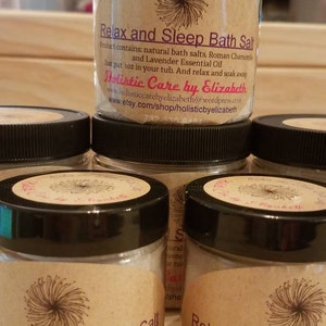 Relax and Sleep Bath Salt  Essential oil relaxing bath salt dead sea salt Roman Chamomile and lavender essential oil tension and pain relief