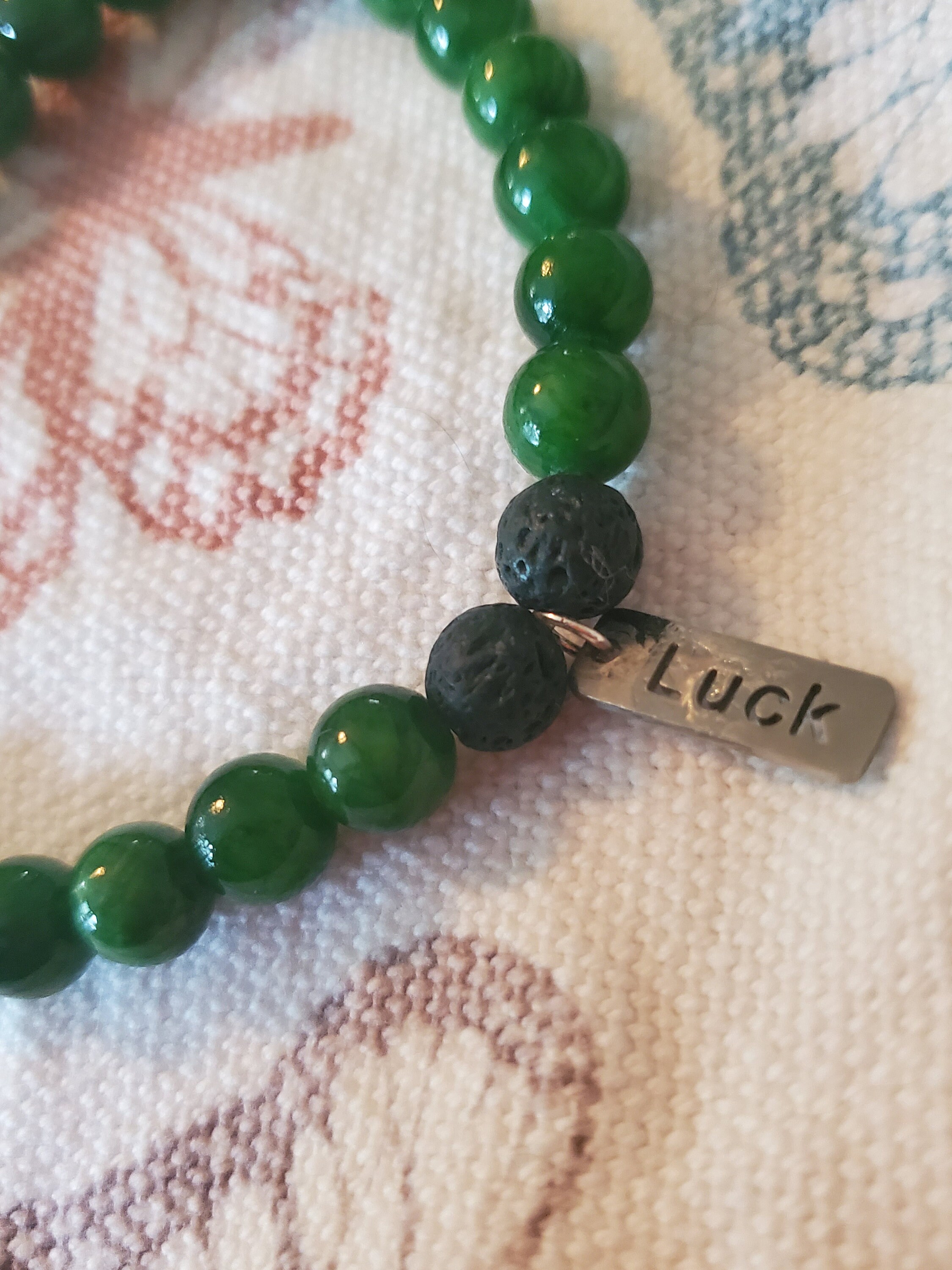 Jade Luck Charm Bracelet lava bead bracelet Aromatherapy bracelet