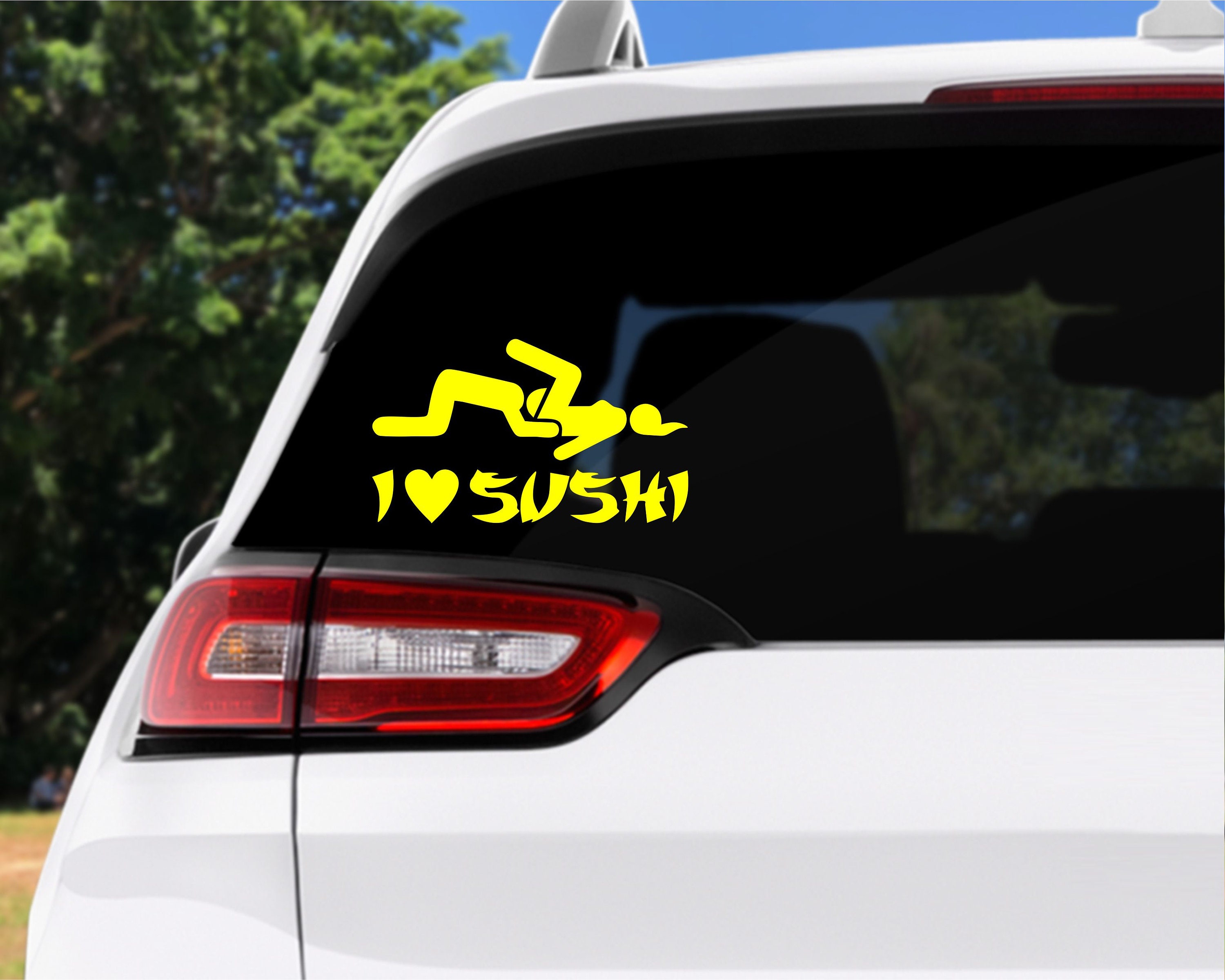 Aufkleber I love Sushi blau Autoaufkleber Sticker Konturschnitt Aufkleber I love Sushi blau Autoaufkleber Sticker Konturschnitt