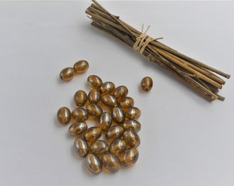 Oval glass beads