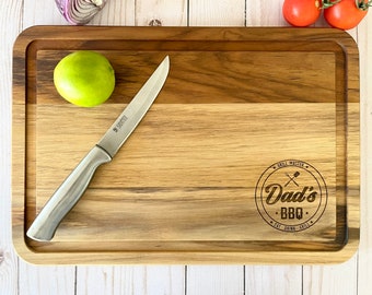 Custom Dad's BBQ Cutting Board, BBQ Cutting Board, Meat Cutting Board, Personalized Serving Board, Personalized Cutting Board, Grilling gift