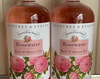 Crabtree & Evelyn Rosewater Bath and Shower Gel x 2 (16.9 Oz Each)