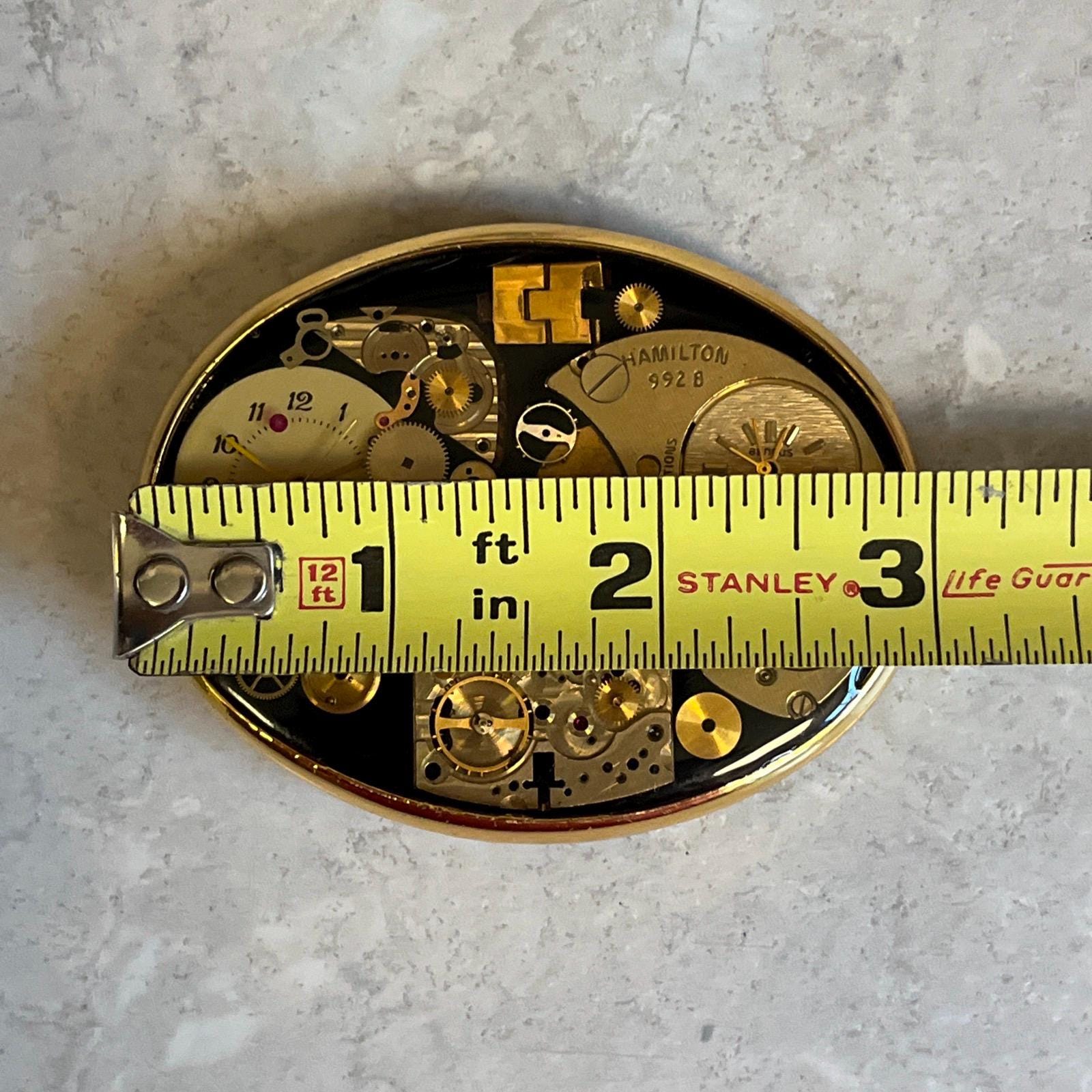 Vintage 80s Von West Clock Watch Parts Steampunk Artwork Belt