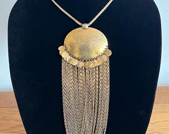 Vintage Grosse for Christian Dior Runway Pendant Necklace 70s Tassel Chain READ