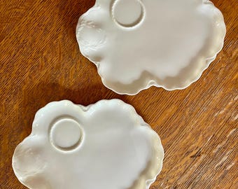 Haviland Limoges Ranson All White Schleiger 1 Tea & Toast Snack Plates 8 1/2"
