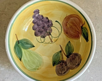 1 Caleca Frutta  7" All Purpose Bowl Fruit Hand Painted Italy