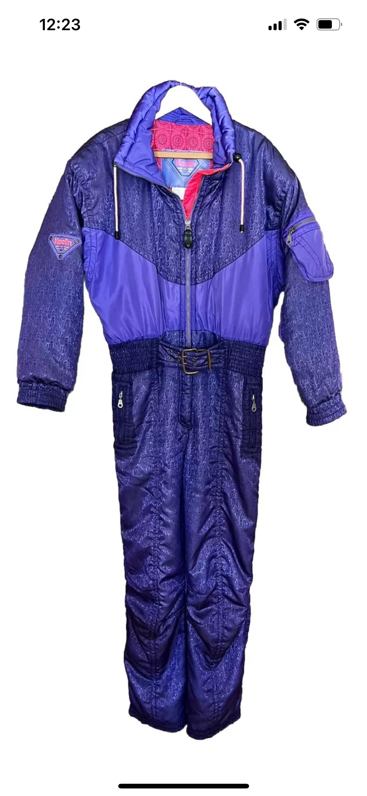 Vintage 80s Kaelin Ski Suit One Piece Insulated Snowsuit Womens