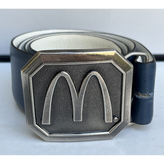 Vintage McDonald’s Logo Belt Buckle & Blue Belt 19