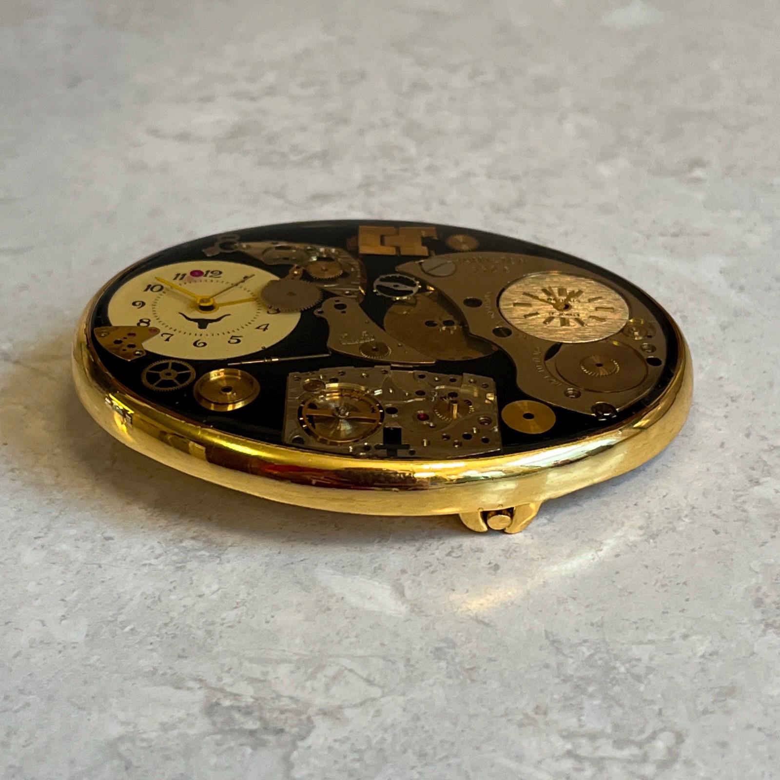 Vintage 80s Von West Clock Watch Parts Steampunk Artwork Belt