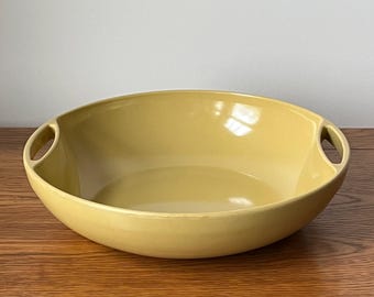 Vintage Yellow Gold Melmac Serving Bowl Handles MCM