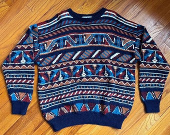 Vintage Peruvian Connection 100% Alpaca Pullover Crewneck Sweater Size XL