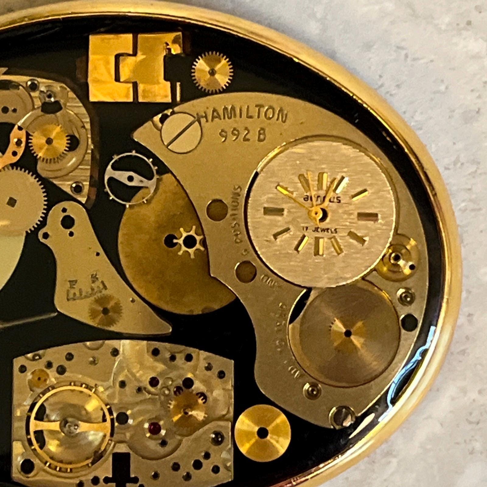 Vintage 80s Von West Clock Watch Parts Steampunk Artwork Belt