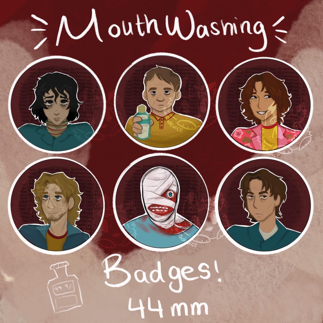 Mouthwashing Badges | Mouthwashing Game | Anya | Daisuke | Curly ...