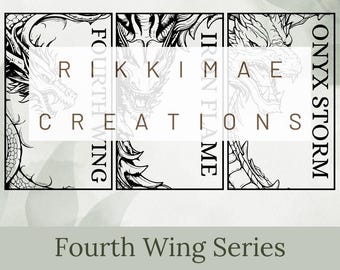 Omslag till Fourth Wing-seriens bokbindning: SVG- och PNG-filer (digital nedladdning)