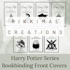 Peut inclure: Un ensemble de sept couvertures de livres Harry Potter avec des illustrations en noir et blanc. Les couvertures présentent les titres "Harry Potter à l'école des sorciers", "Harry Potter et la Chambre des secrets", "Harry Potter et le Prisonnier d'Azkaban", "Harry Potter et la Coupe de feu", "Harry Potter et l'Ordre du Phénix", "Harry Potter et le Prince de sang-mêlé", et "Harry Potter et les Reliques de la Mort".