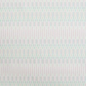 May include: A white background with a repeating pattern of pink, green, and white lines. The pattern is subtle and creates a soft, calming effect.