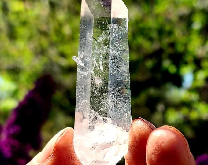 Penas Blancas Lemurian Crystal-Double Terminated-Extra Terminated Bottom-Beautiful Rare Piece