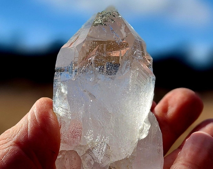 Clear Himalayan Quartz with Chlorite Tip-Rocket Ship