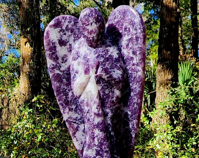 Lepidolite and Lavender Quartz Angel