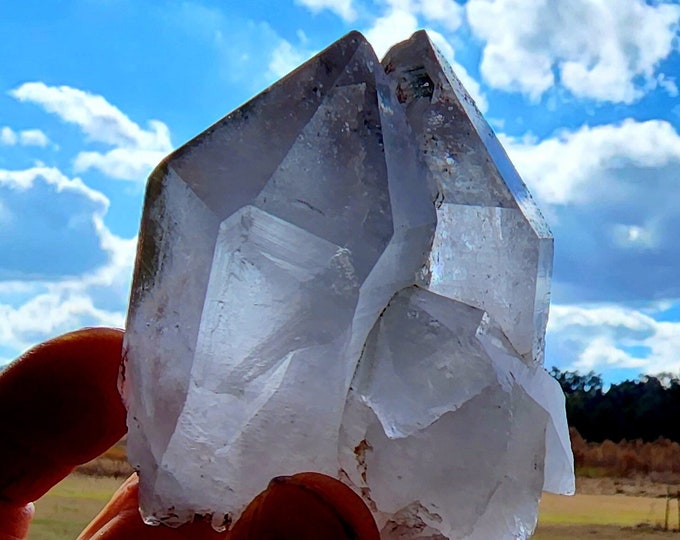 Clear Twin Himalayan Quartz Crystal with Extra Terminations (ET)