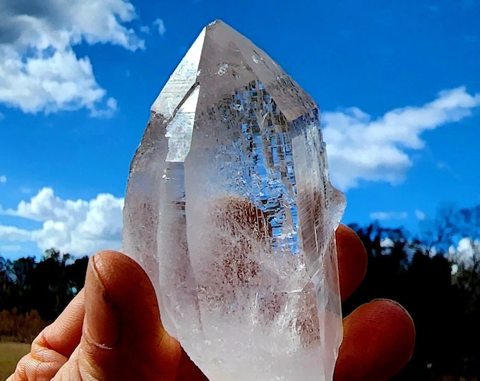 Clear Himalayan Quartz Crystal with Interference