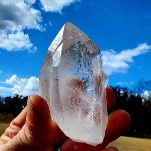 Clear Himalayan Quartz Crystal with Interference