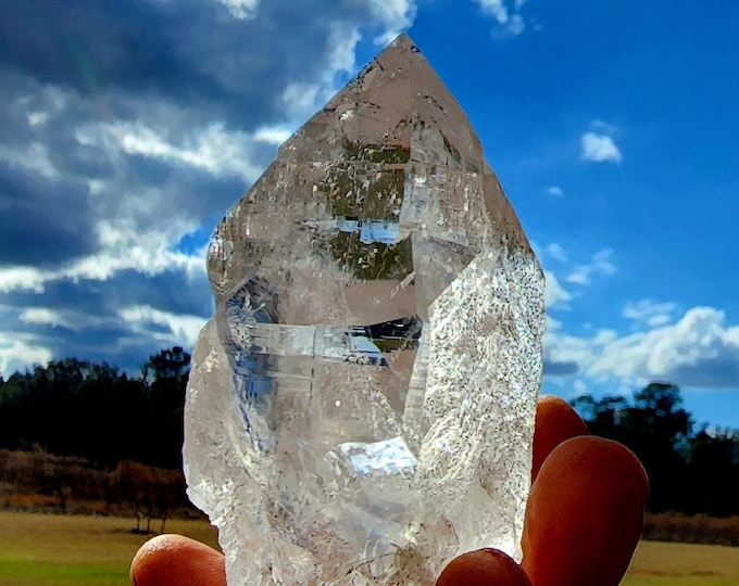 Water Clear Himalayan Crystal Quartz with Two Sided Interference-Unique Crystal Formation