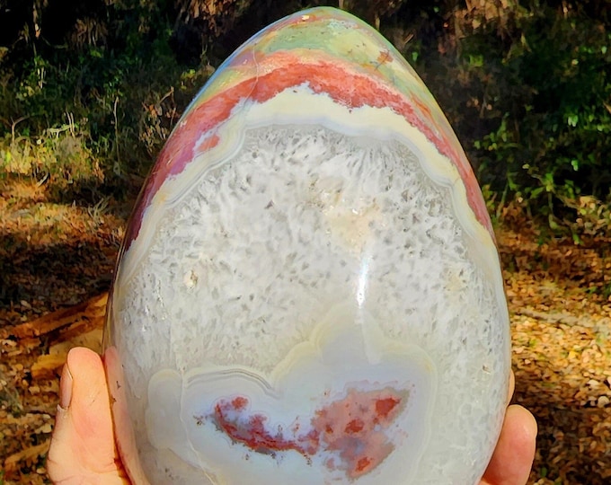 Large African Plum Agate Egg